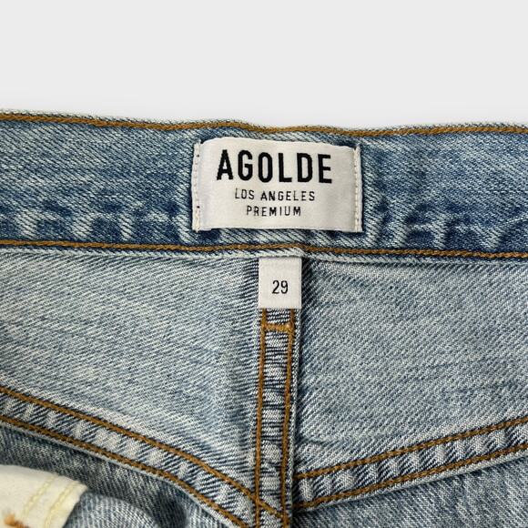 AGOLDE Riley High Rise Distressed Straight Crop Jean in Shatter Size 29 - Picture 7 of 11